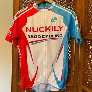 🚹 Nuckily cycling jersey red white & blue